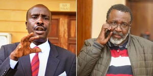 Lawyer Danstan Omari (left) and Meru Senator Mithika Linturi
