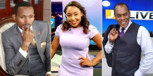 Left to right: Nyali MP Mohammed Ali (Moha Jicho Pevu), Betty Kyalo and Citizen TV Anchor Jeff Koinange