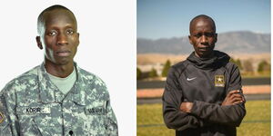 Photo collage of Staff Sgt Leonard Korir