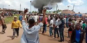 Protesters in Lessos town, Nandi County on June 24, 2020