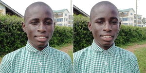 A collage photo of 2022 KCPE top student Lewis Otieno.