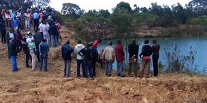 Locals at Ngeria dam in  Uasin Gishu where DP ruto's staffer committed suicide