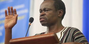 A file image of Patrick Lumumba during a previous speech delivery
