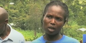 Lydia Osiemo speaks to the press while at her village in Kericho County.