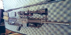 An M4 carbine rifle recovered in Dagretti, Nairobi on April 14, 2021