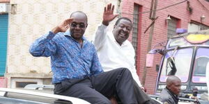 Political analyst Barrack Muluka and ANC Leader Musalia Mudavadi campaigning in 2017.