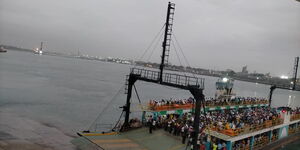 MV Likoni ferry at the Likoni channel, Mombasa County.