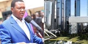 Machakos Governor Alfred Mutua (left) and an artistic representation of Machakos City