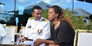 Machakos Governor Alfred Mutua (left) and ex-wife Lilian Ng'ang'a at his birthday party on August 22, 2021.