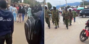 A photo of police officers at Machakos University on November 2, 2023.