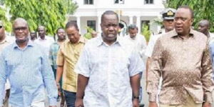 From left: President Uhuru Kenyatta, CS Matiang'i and CS James Macharia