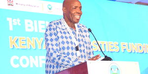 Education Cabinet Secretary Ezekiel Machogu opening the 1st Biennial Kenya Universities Funding Conference on Thursday February 23,2023