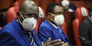 Education CS George Magoha appearing in parliament on September 30, 2020.