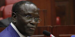 Former Health CS Cleophas Mailu address MPs in Parliament in 2017