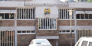 Man lying outside Makadara Law Courts in Nairobi after Collapsing moments to case hearing on Thursday, August 6, 2020.