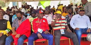 President William Ruto (centre right) attends former Kakamega Senator Cleophas Malala's football tournament held at Mumias Sports Complex, Kakamega County on Friday, December 31, 2021.