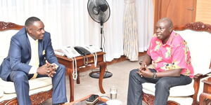 UDA party SG Cleophas Malala and Deputy President Rigathi Gachagua meeting in Nairobi on March 2, 2023.