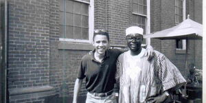 A rare photo of Malik Obama (right) with former US President Barack Obama