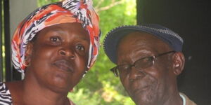 Actor Mama Kayai with the late Mzee Ojwang' during a past event