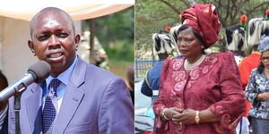 A collage of Kapseret MP Oscar Sudi and former First Lady Mama Ngina Kenyatta