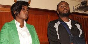 Former Citizen TV journalist Jacque Maribe and Joseph Itrungu appearing in court at a past hearing.
