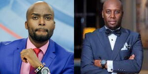 An image of former news anchor Mark Masai and his colleague, investigative reporter, Dennis Okari.