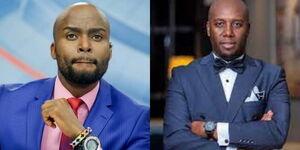 An image of former news anchor Mark Masai and his colleague, investigative reporter, Dennis Okari.