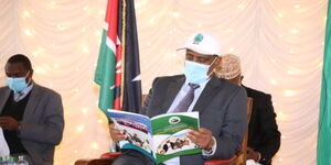Marsabit Governor Ali Mohamud during the issuance of scholarships on Thursday, July 29, 2021.