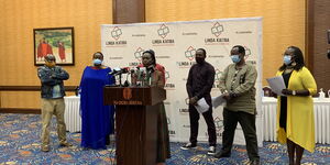 Martha Karua addressing the press at Serena Hotel Nairobi. November 29, 2020.