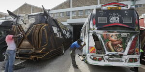 Matatus being pimped in Nairobi, Kenya.