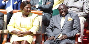 Mathira MP Rigathi Gachagua (right) and his wife Dorcas Rigathi in Karen on Sunday, May 15, 2022.