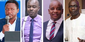 From left is Mutuma Mathiu (NMG), Joe Ageyo(NMG), Linus Kaikai(RMS), and Ochieng Rapuro(Standard Group).