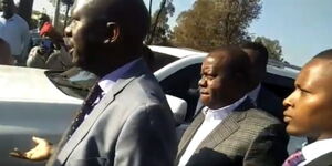 Former Interior Cabinet Secretary Fred Matiang'i at DCI Headquarters along Kiambu Road on Tuesday March 7, 2023