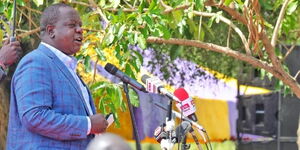 Interior CS Fred Matiang'i speaks at the ministry's event on election preparedness on December 16,  2021