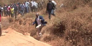 Mbeere South MP Geoffrey Kingagi Muturi being chased by residents on September 2, 2020.