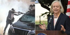 Meg Whitman and Police Officer