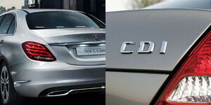 Rear View of Mercedes Benz and CDI abbreviation