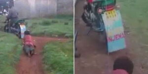 Mercy Cherono being dragged behind motorcycle in Nakuru County.