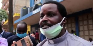 Meru Catholic Priest Barnabus Baariu speaks to journalists on Monday, May 11, 2020.