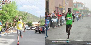 Photo collage of Rerimoi Barsitei a Kenyan athlete during a past road race