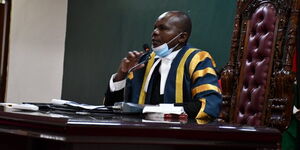 Migori County Speaker Boaz Okoth during a past session