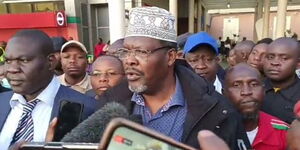 Outspoken lawyer Miguna Miguna speaks to the media after landing at the Jomo Kenyatta International Airport (JKIA) on Thursday, October 20, 2022.