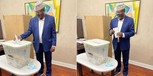 Embattled lawyer Miguna Miguna cast his vote in Canada on Tuesday, August 9, 2022.