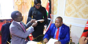 Nairobi Governor Mike Sonko when he he held a meeting with County Executive Committee Members at his private Upper Hill office on Thursday, March 12, 2020.