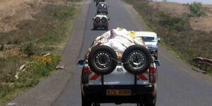 Miraa transport vehicles along the Nyeri-Nanyuki highway on September 8, 2017.