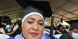 Likoni Member of Parliament Mishi Mboko at her graduation on Saturday, September 25.
