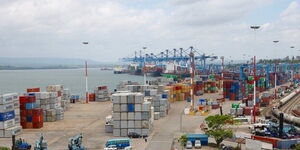 Fille image of the busy Mombasa Port in Mombasa County, Kenya 