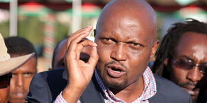 Gatundu South MP Moses Kuria addressing the media at Uhuru Park, Nairobi on January 29, 2018 