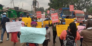 Mothers lead demonstrations against police brutality in Mathare, Nairobi on June 8, 2020