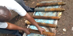 Motor bombs retrieved from Lake Victoria by fishermen on Thursday March 16, 2023